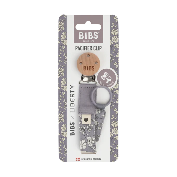 BIBS Paci Clip X Liberty (Capel Fossil Grey)-Health-BIBS-031974 CFG-babyandme.ca