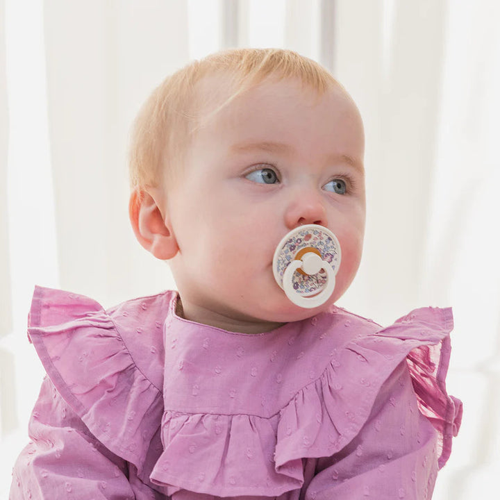 BIBS X Liberty Latex Pacifier 2-Pack (Chamomile Lawn Violet Sky Mix)-Health-BIBS--babyandme.ca