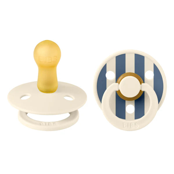 BIBS Studio Pacifier 2pk (Ivory/Steel Blue)