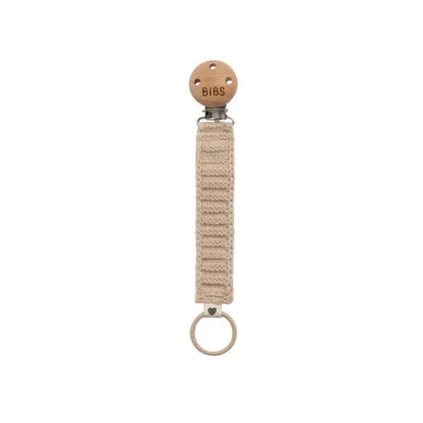 BIBS Pacifier Clip Knitted (Vanilla)