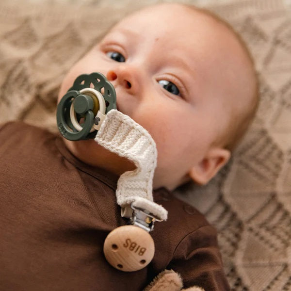 BIBS Pacifier Clip Knitted (Cloud)