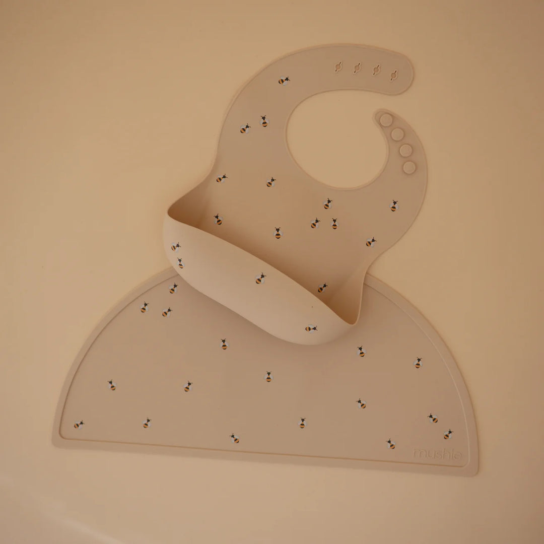 Mushie Silicone Baby Bib (Bees)