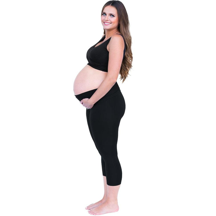 Belly Bandit Bump Support Capri Leggings (Black) - FINAL SALE-Apparel-Belly Bandit--babyandme.ca