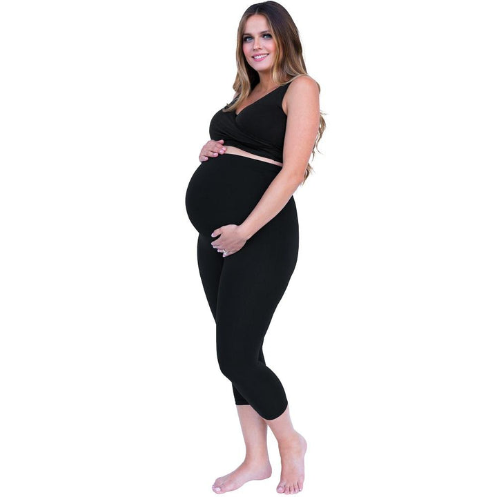 Belly Bandit Bump Support Capri Leggings (Black) - FINAL SALE-Apparel-Belly Bandit--babyandme.ca