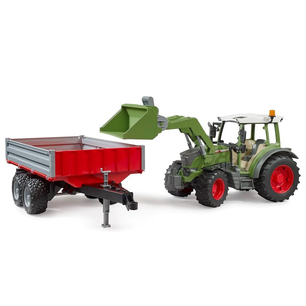 Bruder Fendt Vario 211 with Frontloader and Tipping Trailer-Toys & Learning-Bruder-031951-babyandme.ca