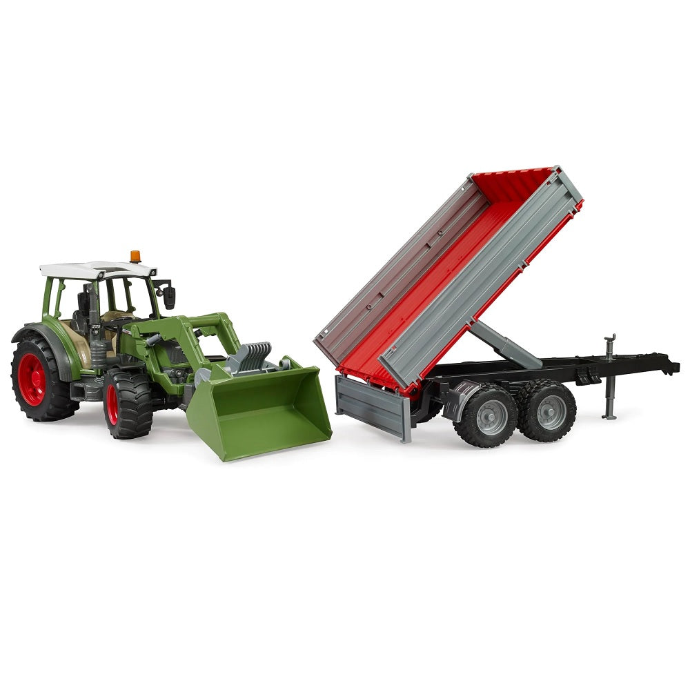 Bruder Fendt Vario 211 with Frontloader and Tipping Trailer-Toys & Learning-Bruder-031951-babyandme.ca