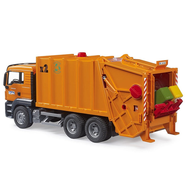 Bruder MAN TGS Garbage Truck (Orange)-Toys & Learning-Bruder-031954 OR-babyandme.ca