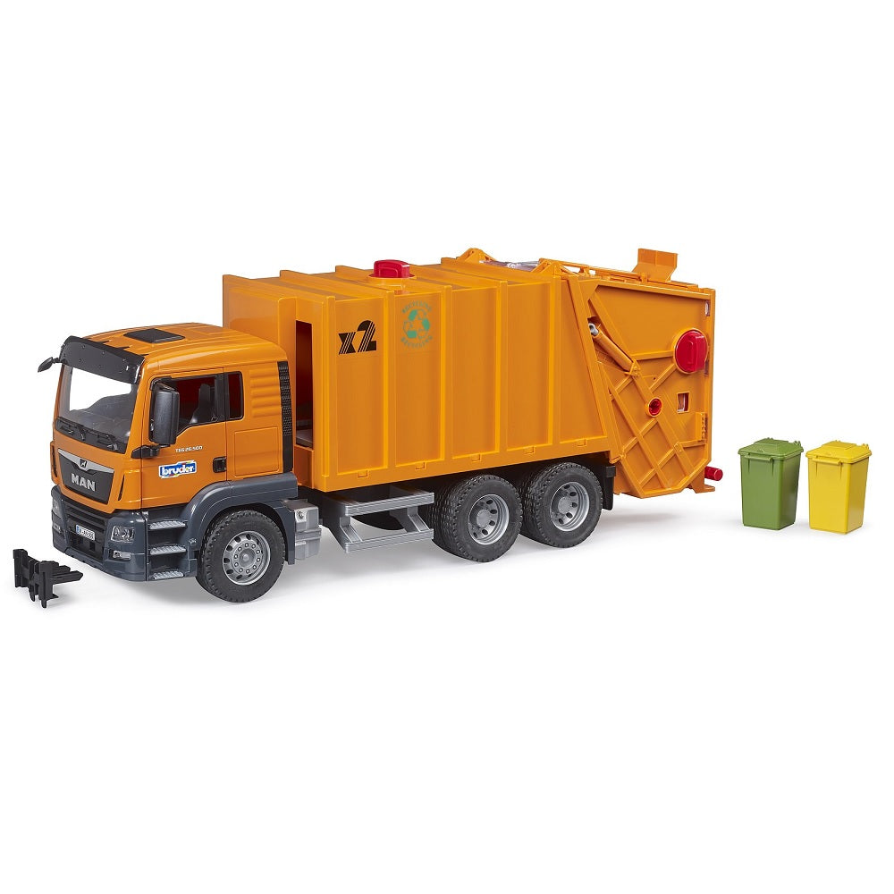 Bruder MAN TGS Garbage Truck (Orange)-Toys & Learning-Bruder-031954 OR-babyandme.ca