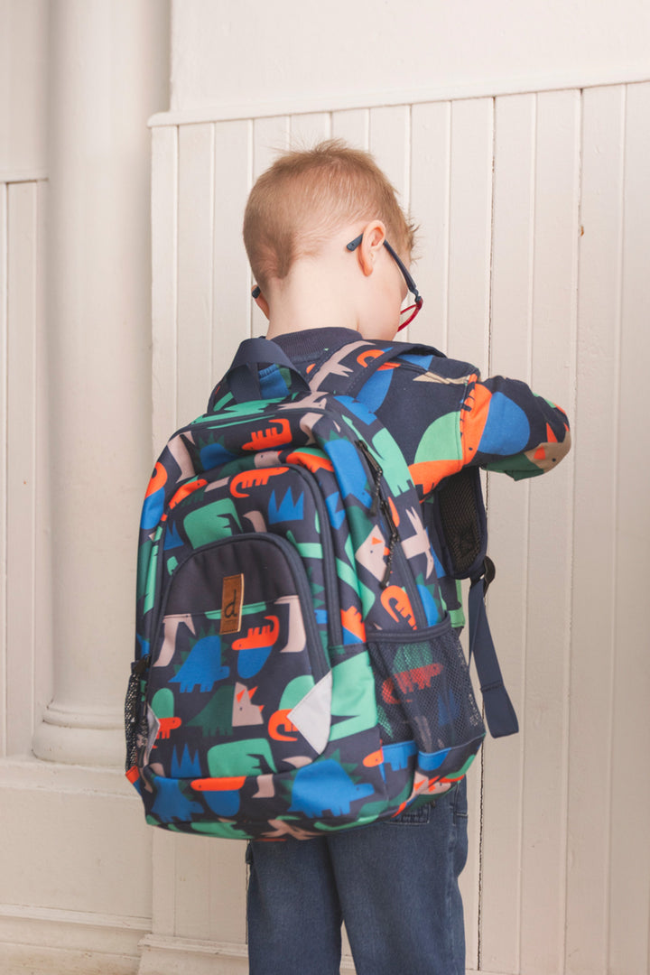 Deux par Deux Little Kids Backpack (Geometric Dinosaur)