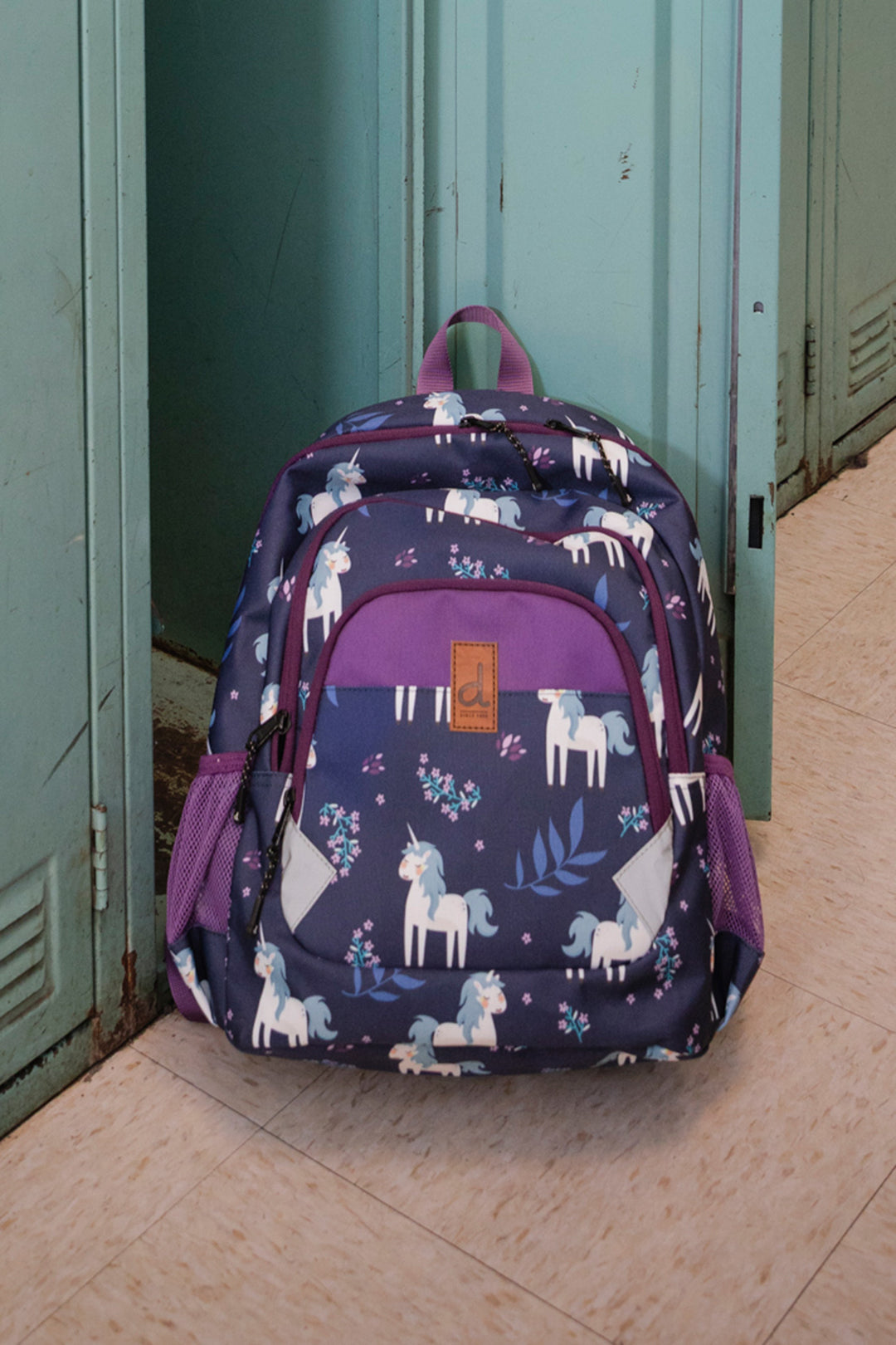 Deux par Deux Little Kids Backpack (Navy Unicorn)