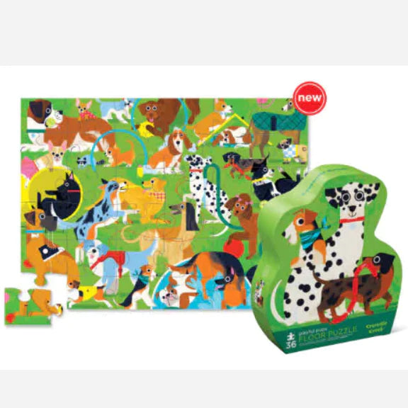 Crocodile Creek 36-Piece Floor Puzzle (Playful Pups)-Toys & Learning-Crocodile Creek-009741 PP-babyandme.ca