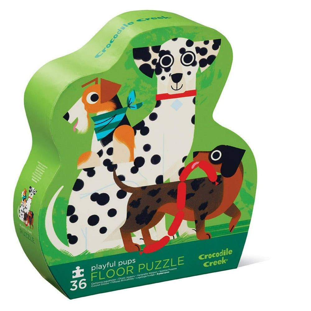 Crocodile Creek 36-Piece Floor Puzzle (Playful Pups)-Toys & Learning-Crocodile Creek-009741 PP-babyandme.ca
