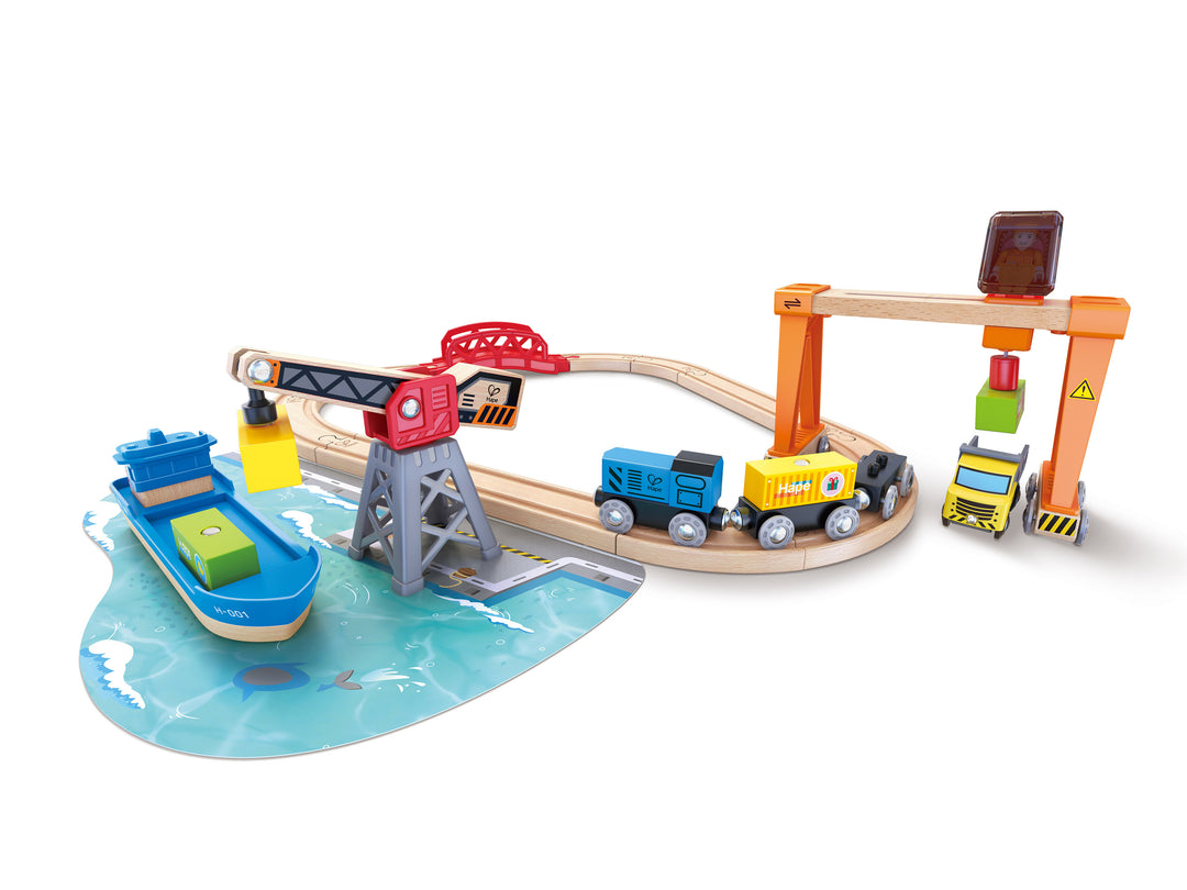 Hape Lift & Load Harbour Rail Set