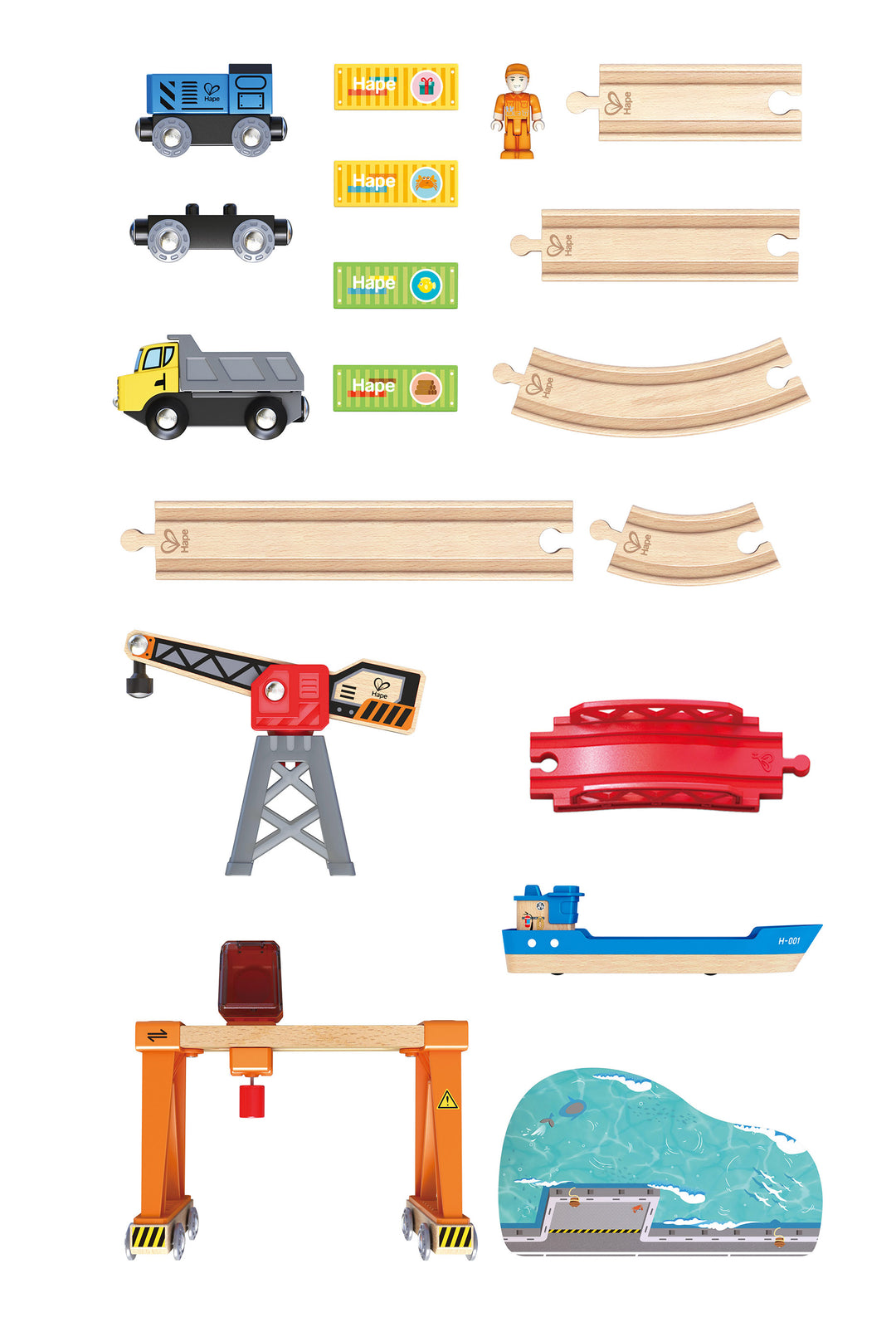 Hape Lift & Load Harbour Rail Set