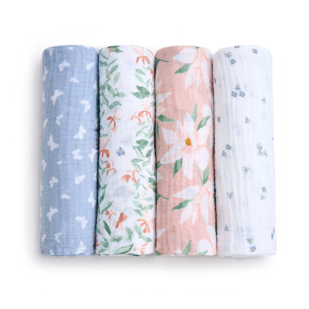 Aden + Anais Essentials Swaddle Set 4-Pack (Butterfly Garden)