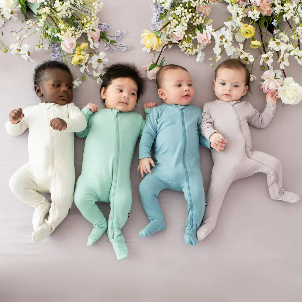 Kyte Baby Zippered Footie (Dusty Blue)