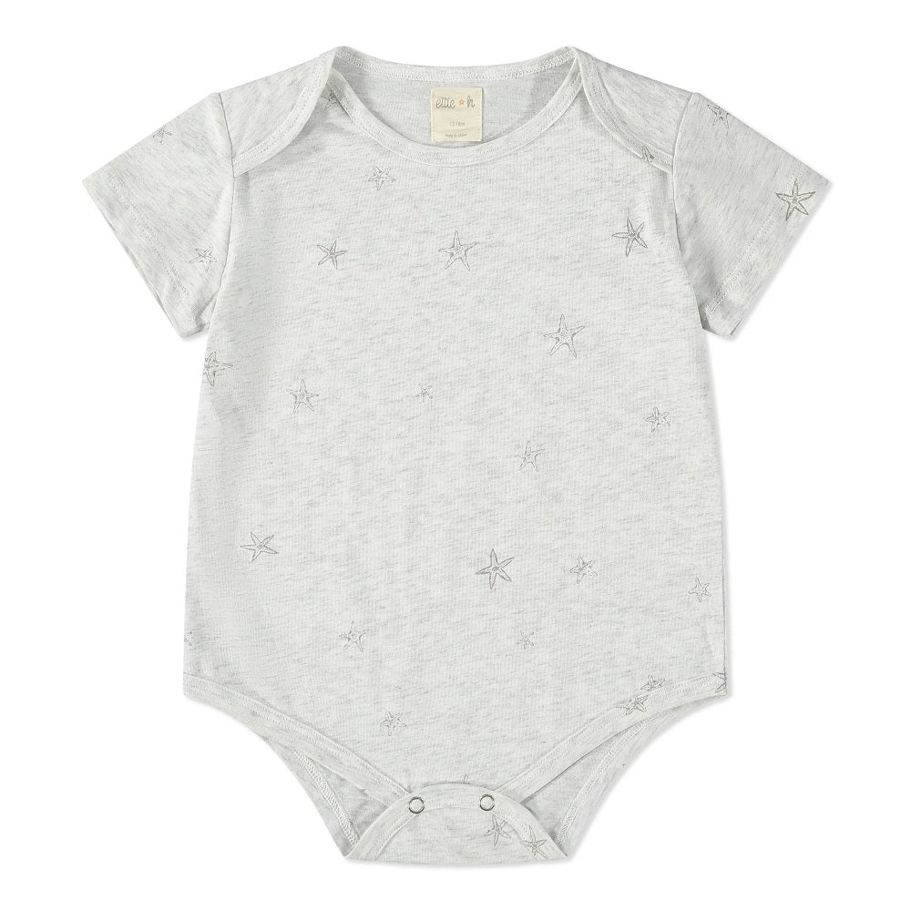 Ettie + H Morgan Jersey Onesie (Grey Starfish)-Apparel-ettie + h--babyandme.ca