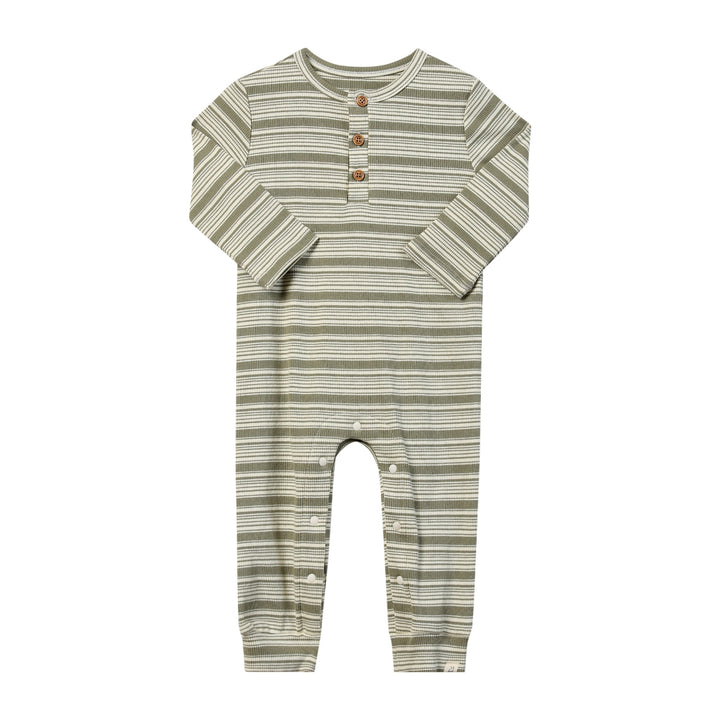 Me &amp; Henry Mason Rib Romper (Sage/Cream)