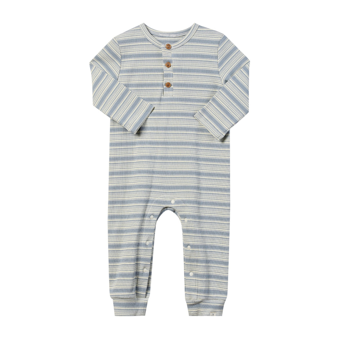 Me &amp; Henry Mason Rib Romper (China/Cream Stripe)