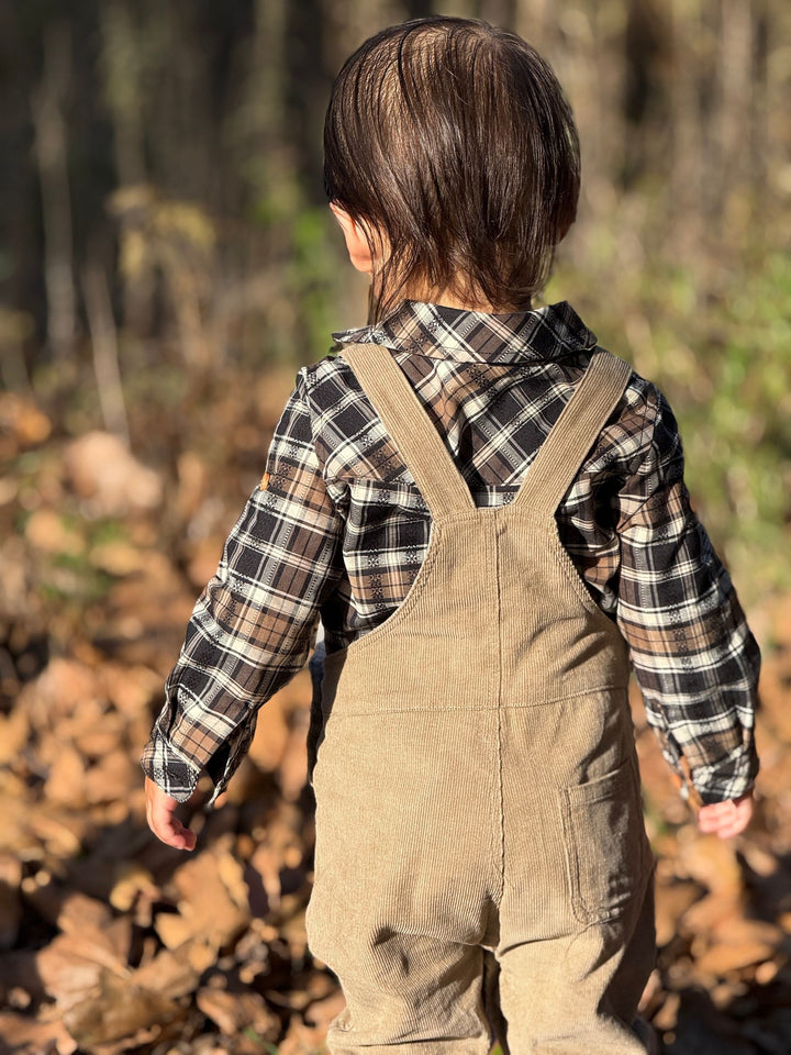 Me &amp; Henry Gentry Woven Overalls (Beige Moleskin)