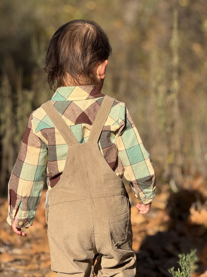 Me &amp; Henry Gentry Woven Overalls (Beige Moleskin)