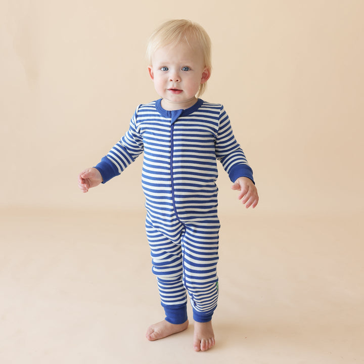 Parade 2-Way Zip Romper (True Blue Stripe)