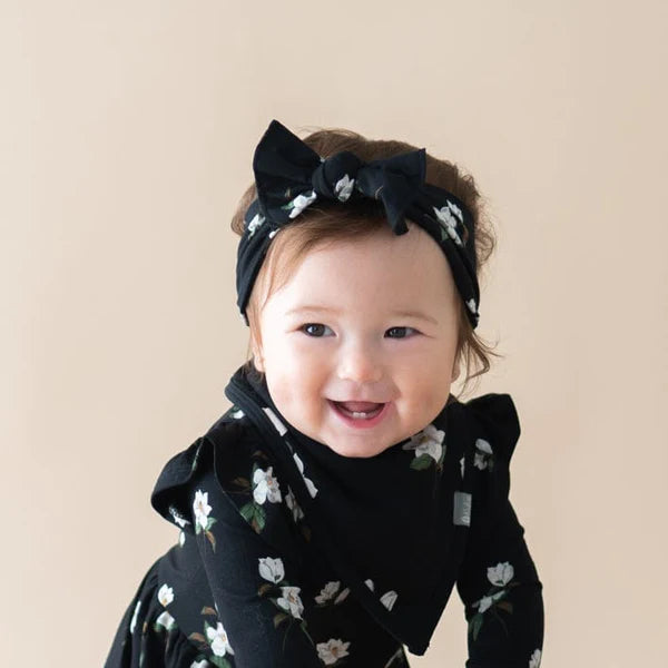 Kyte Baby Bow Headband (Small Midnight Magnolia)-Apparel-Kyte Baby--babyandme.ca