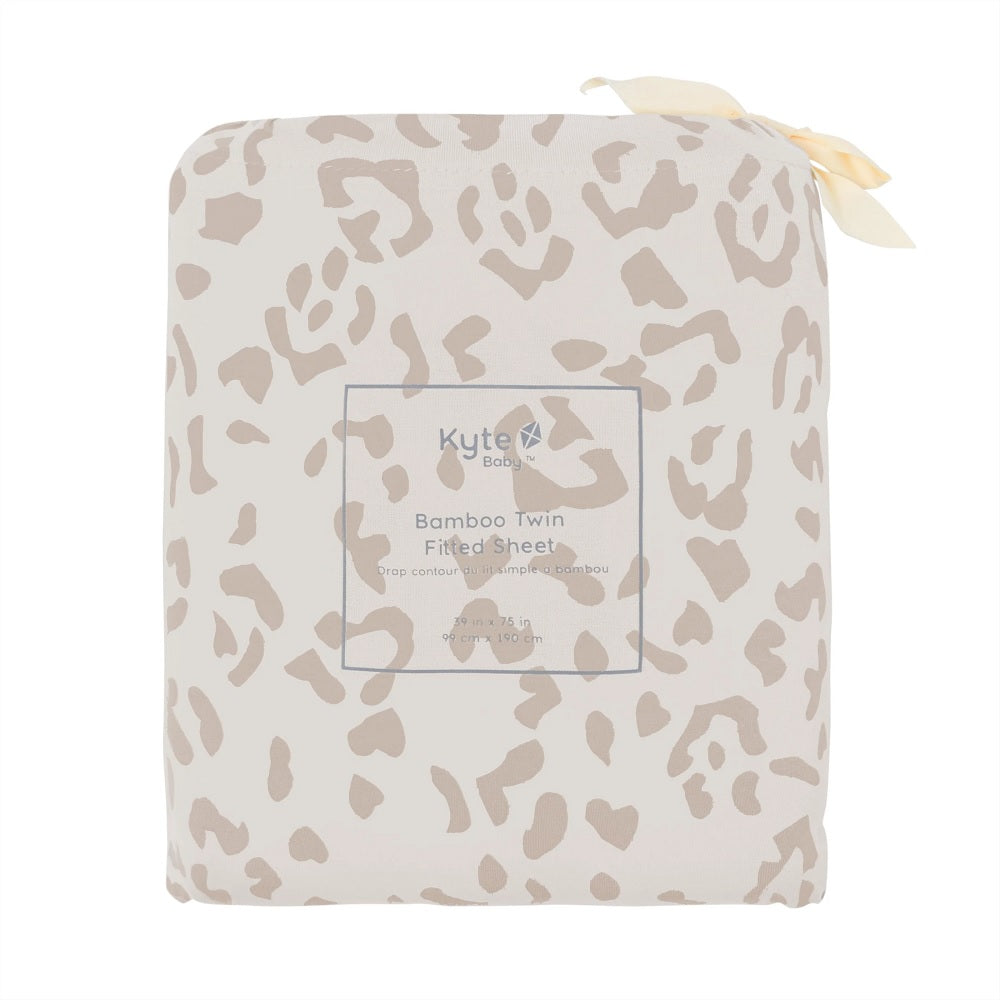 Kyte Baby Crib Sheet (Oat Leopard)-Nursery-Kyte Baby-027964 OL-babyandme.ca