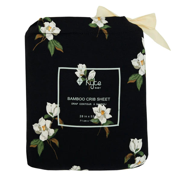 Kyte Baby Crib Sheet (Small Midnight Magnolia)-Nursery-Kyte Baby-027964 SMM-babyandme.ca