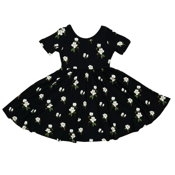 Kyte Baby Printed Twirl Dress (Small Midnight Magnolia)-Apparel-Kyte Baby--babyandme.ca