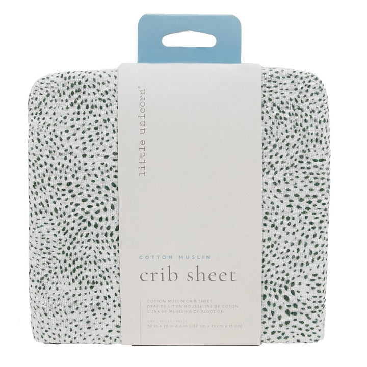 Little Unicorn Cotton Muslin Crib Sheet (Green Seed)-Nursery-Little Unicorn-026111 GnS-babyandme.ca