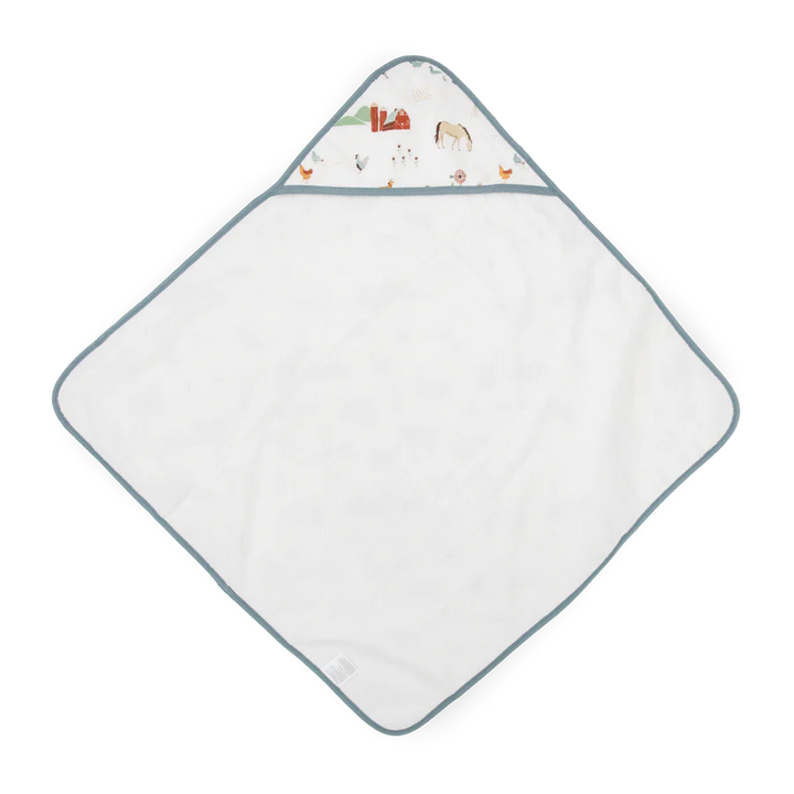 Little Unicorn Infant Hooded Towel (Farmyard)-Bath-Little Unicorn-031772 FYD-babyandme.ca