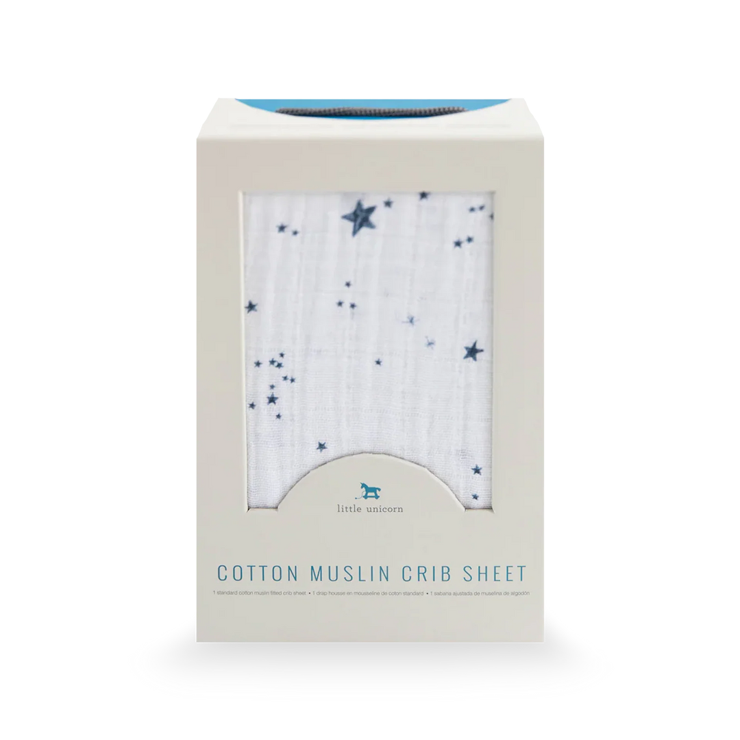 Little Unicorn Cotton Muslin Crib Sheet (Shooting Stars)