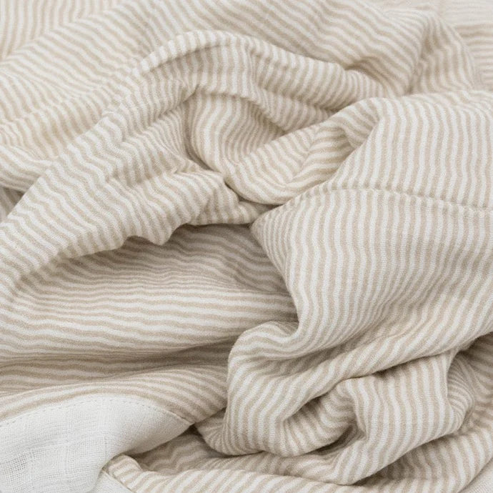 Little Unicorn Organic Cotton Muslin Baby Quilt (Sand Stripe)