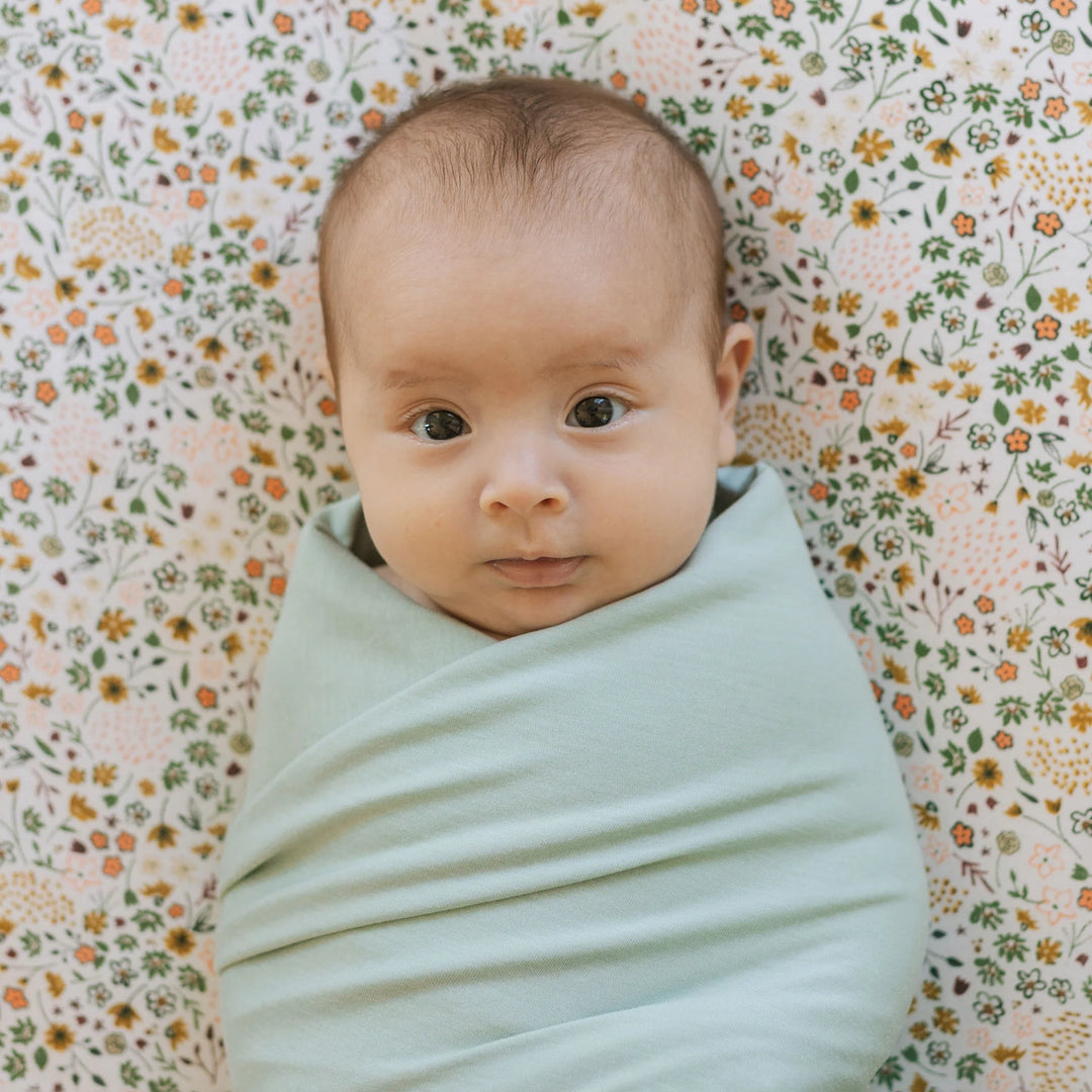 Little Unicorn Stretch Knit Swaddle (Frost Green)