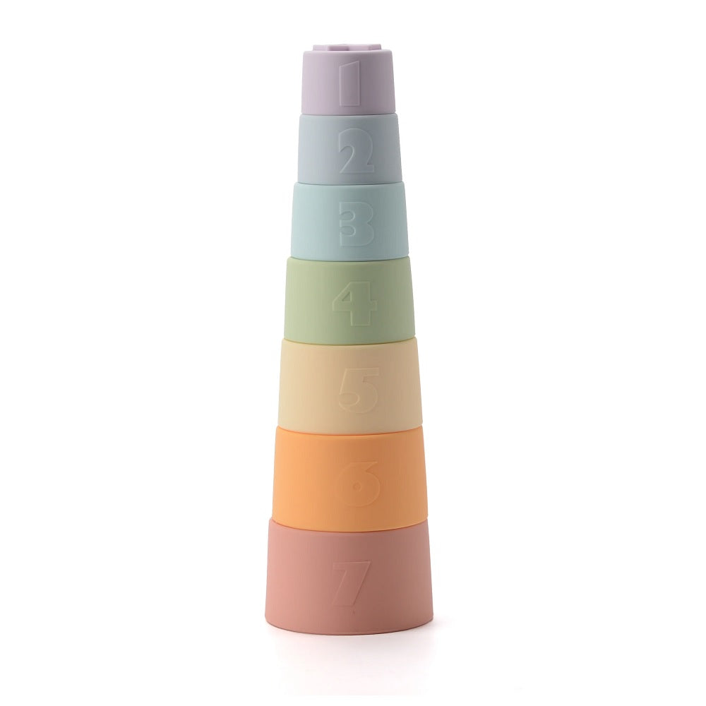 LouLou LOLLIPOP Stacking Cups (Rainbow)-Toys & Learning-LouLou LOLLIPOP-031944 RB-babyandme.ca