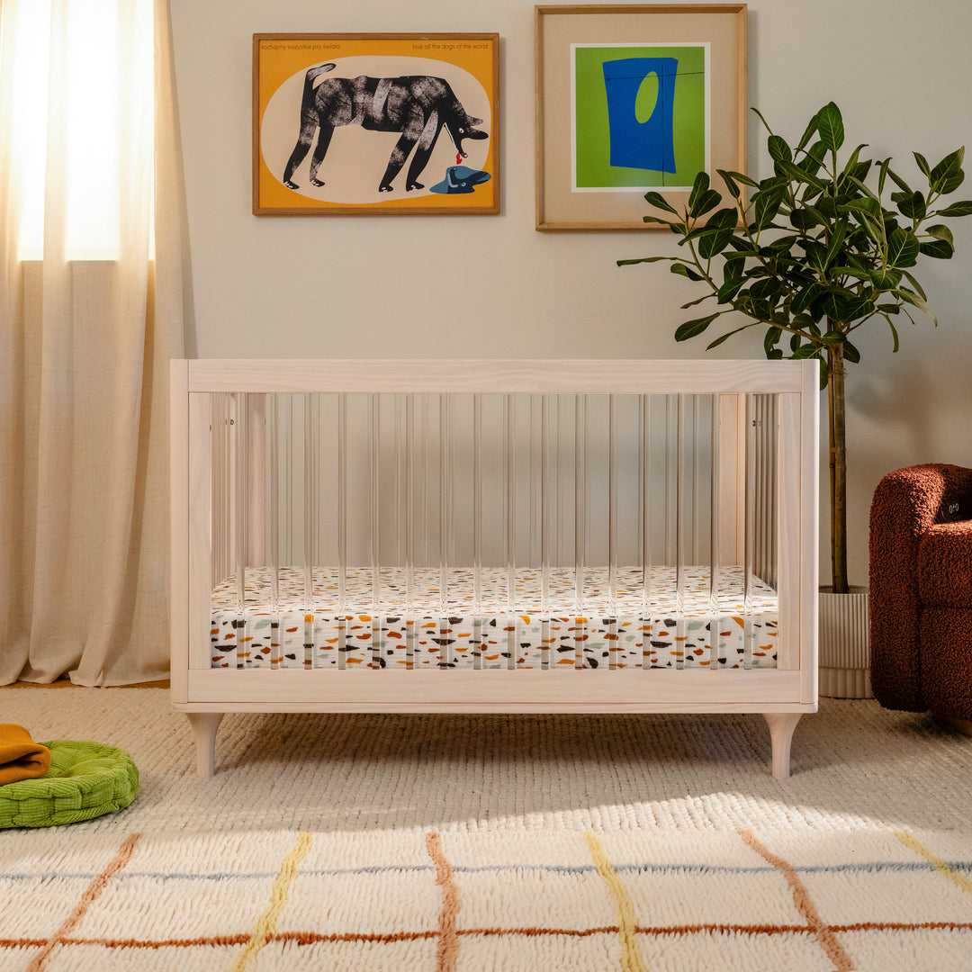 Babyletto Lolly 3-in-1 Crib with Toddler Bed Conversion Kit (Washed Natural/ Acrylic) IN-STOCK