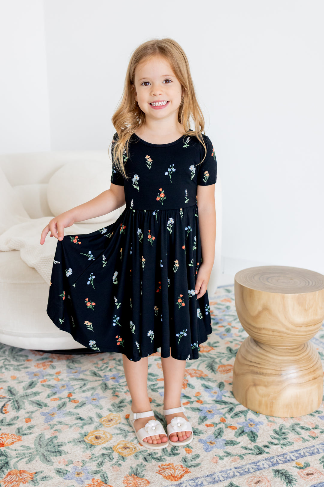 Kyte Baby Twirl Dress (Midnight Wildflower)
