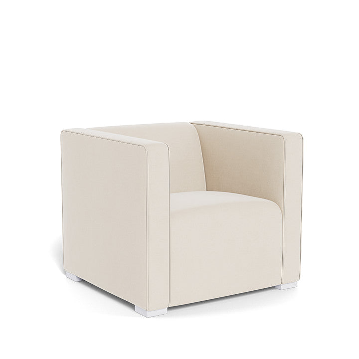Monte Cub Chair (White Base) SPECIAL ORDER-Nursery-Monte Design-Brushed Cotton-Linen: Beach-031623 WH BE-babyandme.ca