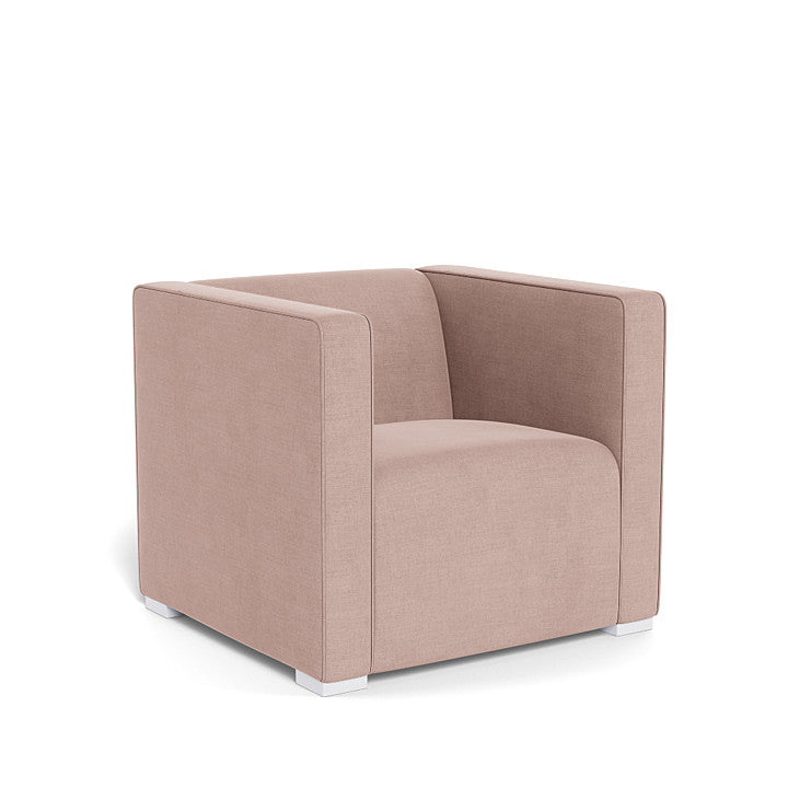 Monte Cub Chair (White Base) SPECIAL ORDER-Nursery-Monte Design-Brushed Cotton-Linen: Blush-031623 WH BS-babyandme.ca