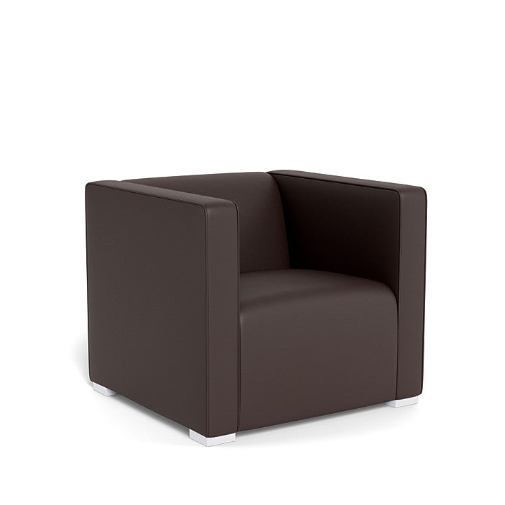 Monte Cub Chair (White Base) SPECIAL ORDER-Nursery-Monte Design-Enviroleather: Brown-031623 WH BN-babyandme.ca
