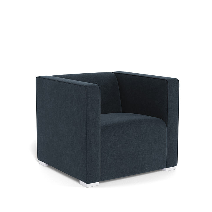 Monte Cub Chair (White Base) SPECIAL ORDER-Nursery-Monte Design-Performance Heathered: Deep Navy-031623 WH NY-babyandme.ca