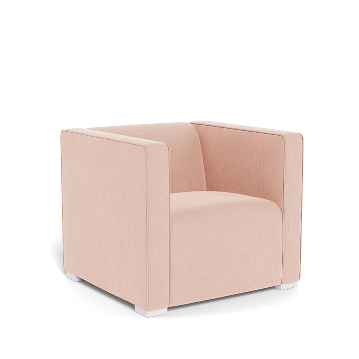Monte Cub Chair (White Base) SPECIAL ORDER-Nursery-Monte Design-Performance Heathered: Petal Pink-031623 WH PP-babyandme.ca