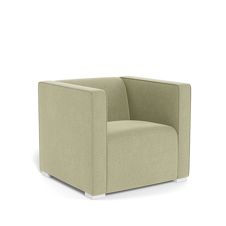 Monte Cub Chair (White Base) SPECIAL ORDER-Nursery-Monte Design-Performance Heathered: Sage Green-031623 WH SG-babyandme.ca