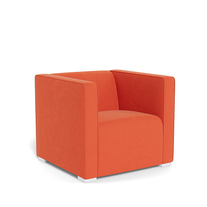Monte Cub Chair (White Base) SPECIAL ORDER-Nursery-Monte Design-Performance Microfiber: Orange-031623 WH MO-babyandme.ca