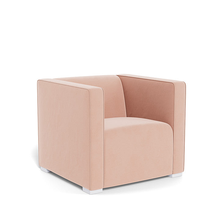 Monte Cub Chair (White Base) SPECIAL ORDER-Nursery-Monte Design-Performance Velvet: Blush Velvet-031623 WH BV-babyandme.ca