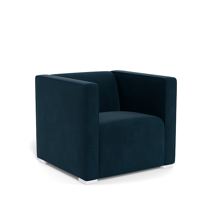 Monte Cub Chair (White Base) SPECIAL ORDER-Nursery-Monte Design-Performance Velvet: Navy Velvet-031623 WH NV-babyandme.ca