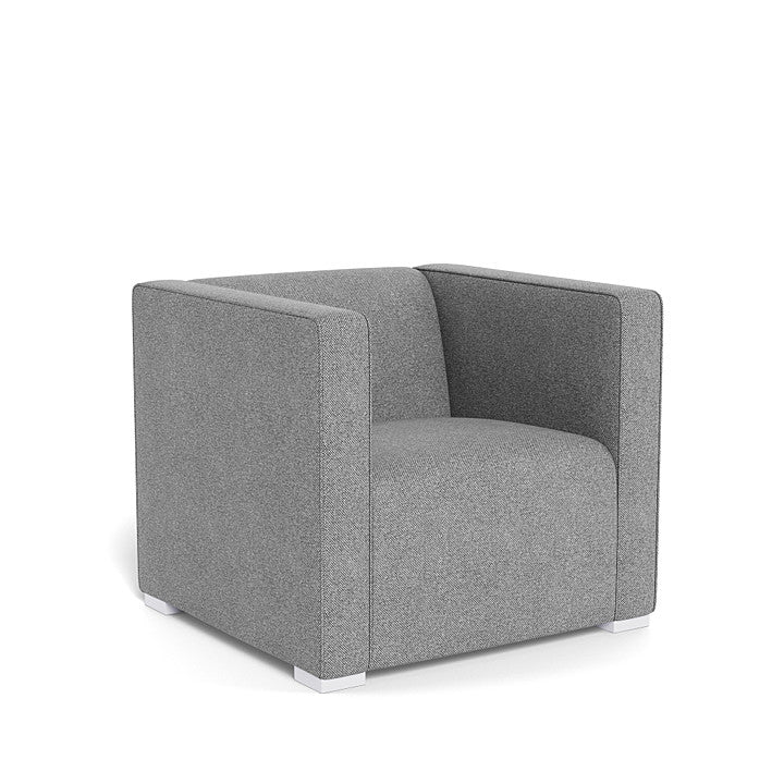 Monte Cub Chair (White Base) SPECIAL ORDER-Nursery-Monte Design-Performance Weave: Pepper Grey-031623 WH PG-babyandme.ca
