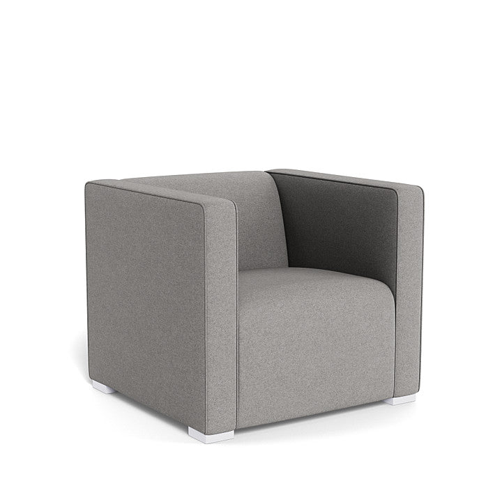 Monte Cub Chair (White Base) SPECIAL ORDER-Nursery-Monte Design-Premium Wool: Light Grey Italian Wool-031623 WH LG-babyandme.ca