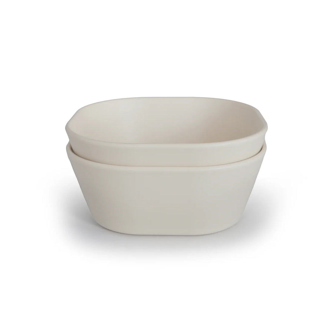 Mushie Square Dinnerware Bowl 2-Pack (Ivory)